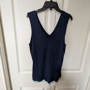 Ted Baker Navy V-Neck Tank Top